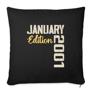 Birthday gift born in January 2001 - 2001 - Sofa pillowcase 17,3'' x 17,3'' (45 x 45 cm) - black - Front