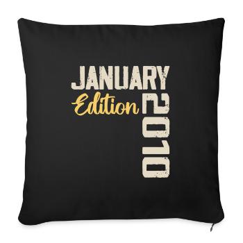 Cadeau D'anniversaire Nées En Janvier 2010 - 2010 - Housse de coussin décorative 45 x 45 cm - noir - Devant