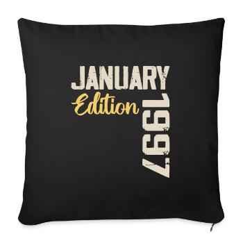 Cadeau D'anniversaire Nées En Janvier 1997 - 1997 - Housse de coussin décorative 45 x 45 cm - noir - Devant