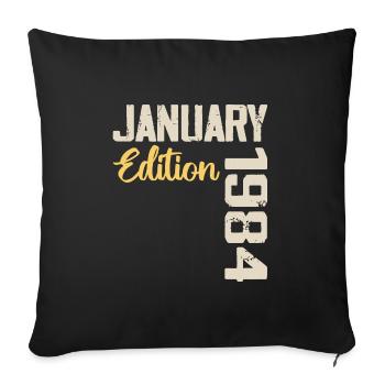 Geburtstagsgeschenk geboren im Januar 1984 - 1984 - Sofakissenbezug 45 x 45 cm - Schwarz - Vorne