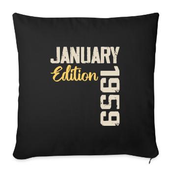 Birthday gift born in January 1959 - 1959 - Sofa pillowcase 17,3'' x 17,3'' (45 x 45 cm) - black - Front