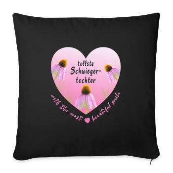 la plus grande belle-fille - Housse de coussin décorative 45 x 45 cm - noir - Devant