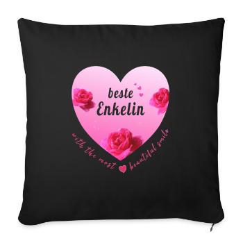 best granddaughter - Sofa pillowcase 17,3'' x 17,3'' (45 x 45 cm) - black - Front