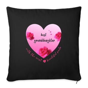 meilleure petite-fille - Housse de coussin décorative 45 x 45 cm - noir - Devant