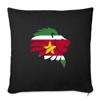 Suriname drapeau créoles Lachmon Sranan cadeau - Housse de coussin décorative 45 x 45 cm - noir - Devant