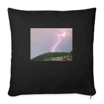 Breuberg Castle Lightning Strike - Sofa pillowcase 17,3'' x 17,3'' (45 x 45 cm) - black - Front