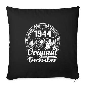 Dezember 1944 Original 80 Jahre Geburtstagsgeschenk - Sofakissenbezug 45 x 45 cm - Schwarz - Vorne