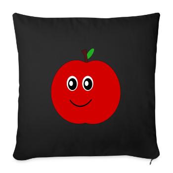 Pomme Kawaii Fruit Kawaii Fruit Kawaii - Housse de coussin décorative 45 x 45 cm - noir - Devant