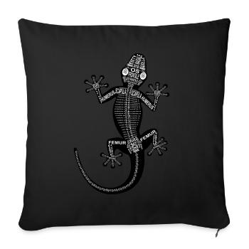 Gecko-Skelett - Sofakissenbezug 45 x 45 cm - Schwarz - Vorne