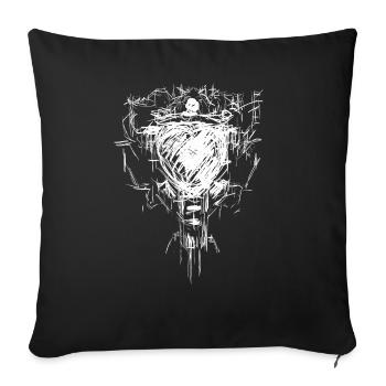 Predator Skull - Dark Wave Gothic - Sofa pillowcase 17,3'' x 17,3'' (45 x 45 cm) - black - Front