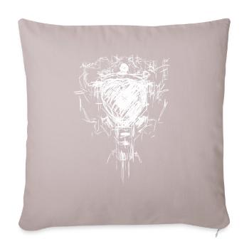 Predator Schädel - Dark Wave Gothic - Sofakissenbezug 45 x 45 cm - helles Taupe - Vorne