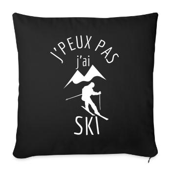 J’Peux Pas j’AI Ski - Housse de coussin décorative 45 x 45 cm - noir - Devant