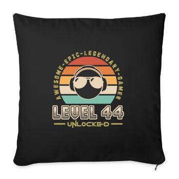 Level 44 - Sofa pillowcase 17,3'' x 17,3'' (45 x 45 cm) - black - Front