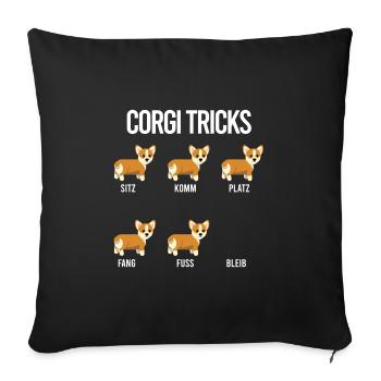 Lustiges Welsh Corgi Geschenk - Sofakissenbezug 45 x 45 cm - Schwarz - Vorne