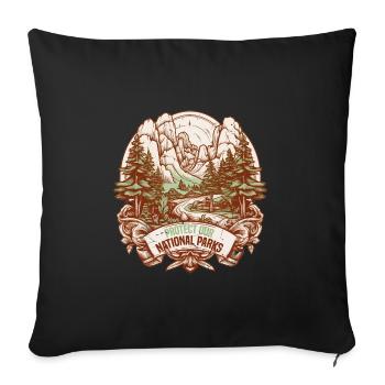 Protect our national parks - Sofa pillowcase 17,3'' x 17,3'' (45 x 45 cm) - black - Front