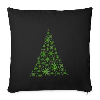 Christmas tree Christmas Santa fir snowflakes - Sofa pillowcase 17,3'' x 17,3'' (45 x 45 cm) - black - Front