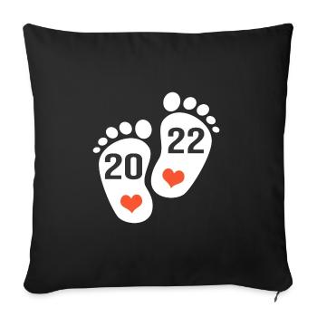 birth 2022 future dad future mom baby - Sofa pillowcase 17,3'' x 17,3'' (45 x 45 cm) - black - Front