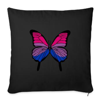 Bisexueller Schmetterling Bisexual Pride - Sofakissenbezug 45 x 45 cm - Schwarz - Vorne