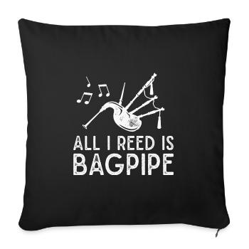 Cornemuse Instrument de musique Cornemuse - Housse de coussin décorative 45 x 45 cm - noir - Devant
