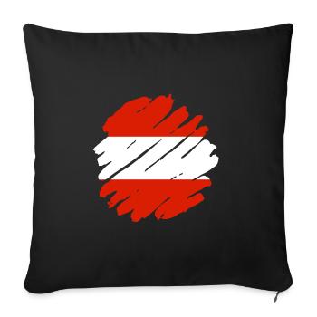 Drapeau de l’Autriche Drapeau autrichien AT - Housse de coussin décorative 45 x 45 cm - noir - Devant