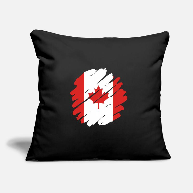 Drapeau du Canada Feuille d’érable Drapeau canadien Canada Housse de coussin décorative 45 x 45 cm