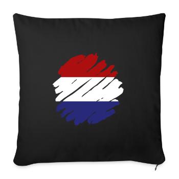 Pays-Bas Drapeau Hollande Drapeau néerlandais - Housse de coussin décorative 45 x 45 cm - noir - Devant