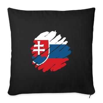 Slovaquie drapeau slovaque vintage drapeau slovaque - Housse de coussin décorative 45 x 45 cm - noir - Devant
