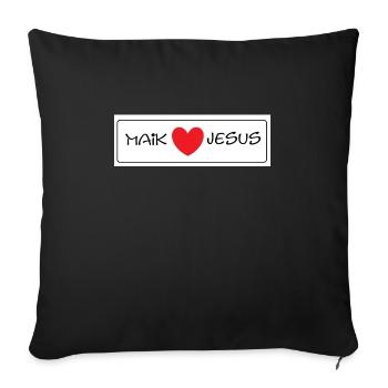 Maik liebt Jesus - Sofakissenbezug 45 x 45 cm - Schwarz - Vorne