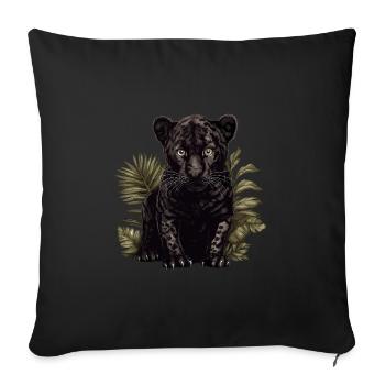 Black Baby Jaguar Wildcat Africa Wilderness - Sofa pillowcase 17,3'' x 17,3'' (45 x 45 cm) - black - Front