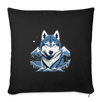 Husky chien de traîneau - Housse de coussin décorative 45 x 45 cm - noir - Devant