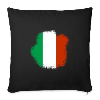 Italy Flag Vintage Italian Flag Used Look - Sofa pillowcase 17,3'' x 17,3'' (45 x 45 cm) - black - Front