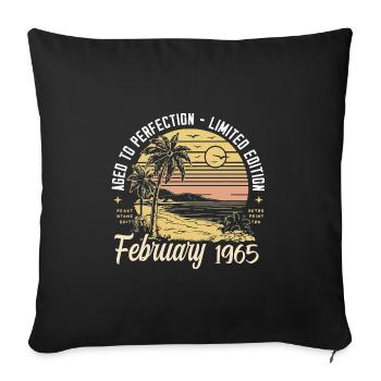 60th Birthday - Legend since February 1965 - Sofa pillowcase 17,3'' x 17,3'' (45 x 45 cm) - black - Front