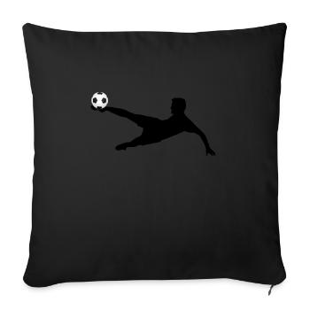 Fußball / Fallrückzieher - Sofakissenbezug 45 x 45 cm - Schwarz - Vorne