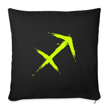 Schütze Sternzeichen Sagittarius Symbol Gelb Neu - Sofakissenbezug 45 x 45 cm - Schwarz - Vorne