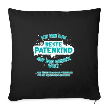 Das beste Patenkind der Welt mit cooler Tante - Sofakissenbezug 45 x 45 cm - Schwarz - Vorne