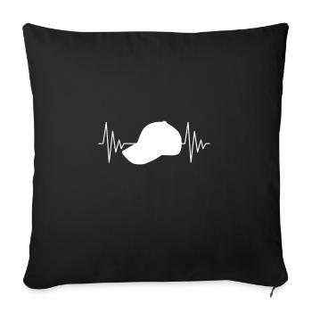 Casquette Casquette Heartbeat White - Housse de coussin décorative 45 x 45 cm - noir - Devant