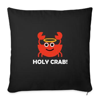 Halo de ciseaux d'animaux de cancer du crabe sacré - Housse de coussin décorative 45 x 45 cm - noir - Devant
