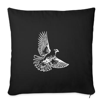 Élégante colombe vintage volante - Housse de coussin décorative 45 x 45 cm - noir - Devant