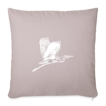 Héron gris vintage en vol - Housse de coussin décorative 45 x 45 cm - taupe clair - Devant