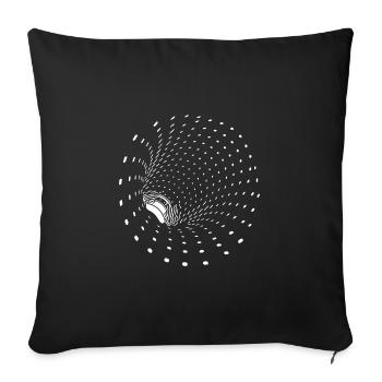 Figure de cercles d’entonnoir vectoriels géométriques - Housse de coussin décorative 45 x 45 cm - noir - Devant