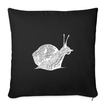 Vintage realistic snail - Sofa pillowcase 17,3'' x 17,3'' (45 x 45 cm) - black - Front