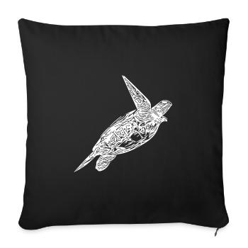 Vintage turtle on surface - Sofa pillowcase 17,3'' x 17,3'' (45 x 45 cm) - black - Front