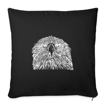 Portrait d’aigle pour les ornithologues amateurs - Housse de coussin décorative 45 x 45 cm - noir - Devant