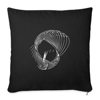 Geometric circle lines - Sofa pillowcase 17,3'' x 17,3'' (45 x 45 cm) - black - Front