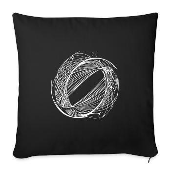 Geometric circle lines - Sofa pillowcase 17,3'' x 17,3'' (45 x 45 cm) - black - Front