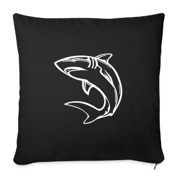 Élégant requin d’eau profonde - Housse de coussin décorative 45 x 45 cm - noir - Devant