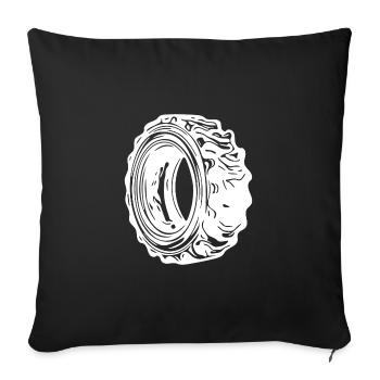 Énorme pneu pour les fans de sport et de tracteur - Housse de coussin décorative 45 x 45 cm - noir - Devant