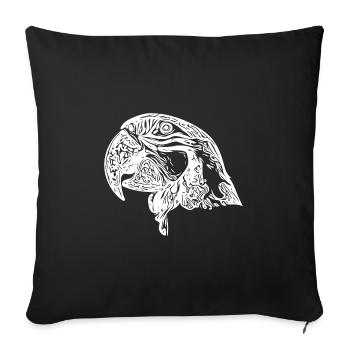 Papagei Kopf Portrait Vintage Vogel Zeichnung - Sofakissenbezug 45 x 45 cm - Schwarz - Vorne