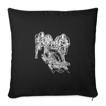 Bobsleigh four-man bobsleigh in the ice channel - Sofa pillowcase 17,3'' x 17,3'' (45 x 45 cm) - black - Front