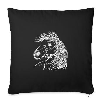 Horse portrait for horse lovers - Sofa pillowcase 17,3'' x 17,3'' (45 x 45 cm) - black - Front